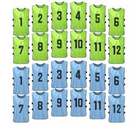 Fesjoy Camisetas de fútbol numeradas, 24 piezas, camiseta de fútbol de secado rápido, camiseta de fútbol juvenil, scrimmage, entrenamiento de equipo de baloncesto, baberos numerados, chaleco deportivo