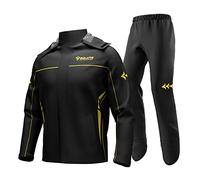 Fesjoy Chaqueta y pantalón impermeables para motocicleta, ropa de lluvia para ciclismo, con bolsa de almacenamiento, chubasquero transpirable