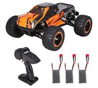 Fesjoy Coche Rc Big Foot 16889A-Pro 1:16 RC Coche 4WD Big Foot RC Coche 45 Km/h de alta velocidad 2840 Vehículo de motor sin escobillas All Terrains 4X4 todoterreno impermeable con luz LED 3 baterías