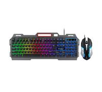 Fesjoy combo teclado ratón,Thunder Wolf TF-600 conjunto teclado y ratón metal placa de hierro portátil ordenador de escritorio juego teclado ratón Thunderwolf TF-600 traje