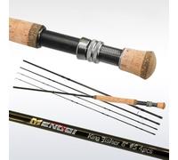 Fesjoy Conjunto de Equipo de Pesca con Mosca Alto Carbono, Ojo Guía Cerámica, Asiento Carrete Madera, Carrete Aleación Aluminio para Fundición Suave