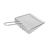 Fesjoy Cuchara de Filtro de Pala para Freír Alimentos de Acero Inoxidable, Largo para Freír con Malla, Ideal para Uso en Cocina y Restaurante (Malla densa)