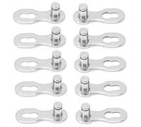 Fesjoy Enlace Rápido para Bicicleta, Enlace de Liberación Rápida de Acero Inoxidable, 5 Pares Eslabones Faltantes para Bicicleta, Resistente a la Corrosión, Fácil (9 velocidades)