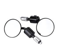 Fesjoy Espejos Retrovisores Convexos con Carcasa de Aleación de Aluminio, Espejos Retrovisores con Extremo de Barra Redonda Ajustable para Motos y Scooters, 1 Par.Fabricado con Aleación (Negro)