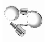 Fesjoy Espejos Retrovisores Convexos con Carcasa de Aleación de Aluminio, Espejos Retrovisores con Extremo de Barra Redonda Ajustable para Motos y Scooters, 1 Par.Fabricado con Aleación (Plata)