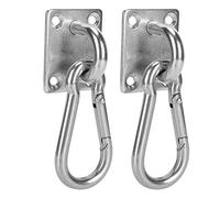 Fesjoy Gancho para Placa de Hamaca de Acero Inoxidable 304, Gancho con Resorte, Tornillos Incluidos, Desgaste, Fácil Instalar, Alta Resistencia, Adecuado para Montaje en Techo,