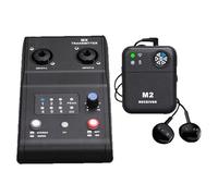 Fesjoy IEM Inalámbrico Múltiples Canales Estéreo 6 Canales Transmisor y Receptor Plug and Play Conjunto para Colaboración de Bandas Ingeniero de Sonido Material Conferencia (Negra)