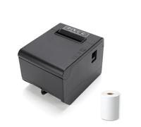 Fesjoy Impresora Térmica de Recibos de 80mm con Impresión en Varios Idiomas, Soporte USB + WiFi para Tienda Minorista, Supermercado y Restaurante (Enchufe Europeo)