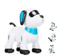 Fesjoy Inteligente LE Neng K21 Perro Robot Electrónico Perro Acrobático con Control de Sonido y Danza Dinámica, Juguete para con Control Remoto Programable para Niños Blanco