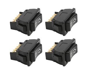 Fesjoy Interruptor de Elevalunas Eléctrico Universal, Lámpara Verde de 5 Pines, Interruptores Accionamiento Elevación Vidrio DC12V 24V, Paquete 4