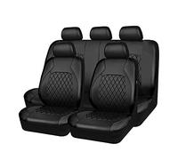 Fesjoy Juego completo de 9 fundas de asiento de coche de piel sintética universales para el interior del coche, para vehículos todoterreno, lavables, fáciles de colocar, tamaño universal, dobladillos