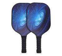 Fesjoy Juego de Paletas de Bolas Pepinillo Fibra Vidrio con Núcleo Panal para Hombres y Mujeres, para Interiores y Exteriores, 2 Raquetas, 2 Pelotas, 1 Bolsa Transporte