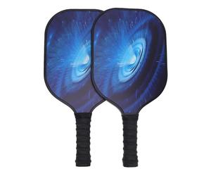 Fesjoy Juego de Paletas de Bolas Pepinillo Fibra Vidrio con Núcleo Panal para Hombres y Mujeres, para Interiores y Exteriores, 2 Raquetas, 2 Pelotas, 1 Bolsa Transporte