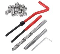 Fesjoy Kit de Reparación de Roscas, Kit de Inserción de Reparación de Rosca M7 con Caja de Plástico Transparente, Herramienta de Roscado, Adecuada para Procesar maquinaria. Solución
