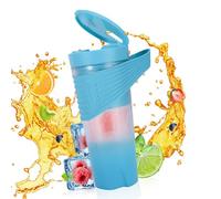Fesjoy Licuadora de Batidos Resistente Al Agua, Vaso Exprimidor Recargable Tipo C de 460ml para Batidos y, Fácil Operación (Azul)