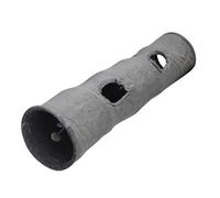 Fesjoy Los Más Vendidos Gamuza Túnel para Gatos Juguete Túnel Peekaboo Plegable para Gatos de Interior Pelota Autoentretenida de Felpa Gatitos Alambre Acero Juguetes Gris 65 * 29cm (L)