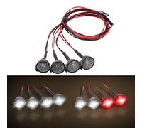 Fesjoy Luz LED para coche RC 4pcs RC Auto multifunción redonda LED Light con pantalla para 1/10 RC Crawler Car HSP REDCAT Axial SCX10 Traxxas TRX-4
