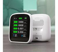 Fesjoy Medidor de Calidad del Aire WiFi de Alta Precisión con Función Suspensión y Control Teléfono Móvil para Almacenes y Negocios ABS Blanco