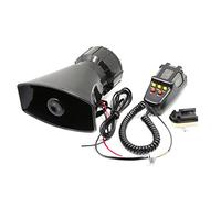 Fesjoy Megáfono de Coche Eléctrico de 110dB, Altavoz 5 Tonos para Bocina Alarmante, Altavoz Alarma 12V para Sirena Policía