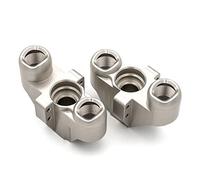 Fesjoy Montaje Del Eje Trasero 2 Piezas De La Taza De Dirección Del Control Remoto, Reemplazo De La Taza De Dirección Delantera De Aleación De Aluminio Plata Para Corally Kronos 6S 1/8