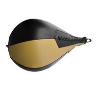 Fesjoy Muay Thai Speed Ball Kit de Pelota de Boxeo Cuero PU Ligero con Bomba Infladora para Combate (Negro y Dorado)