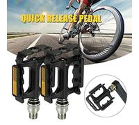 Fesjoy Pedales Universales de Bicicleta de Liberación Rápida 9/16 Pulgadas, Pedal Plataforma Aleación Aluminio con Rodamiento Sellado para Bicicleta Plegable, 1 par