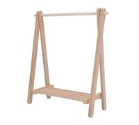 Fesjoy Perchero de Madera para Muñecas, Escala 1:12 | Diseño de bastidor independiente, madera de abedul resistente, accesorio práctico, uso versátil