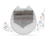Fesjoy Piano de Pulgar Kalimba Piano de Dedo 17 Teclas Acrílico Tablero con Patrón Oso Transparente Notas Grabadas Tocar Fácilmente Sonido Claro Instrumento Portátil Nive