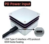 Fesjoy Plataforma de Precalentamiento de 65 W Mesa Calentamiento Inteligente Compacta con Pantalla OLED Interfaz USB Tipo C para Soldar Placas Circuito Estación Retrabajo Placas Calefactoras para