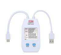 Fesjoy Probador Digital de Capacidad de Energía USB con Pantalla LCD para Monitoreo en Tiempo Real para Teléfono Móvil/banco Energía/cargador (Puerto doble)