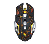 Fesjoy Ratón para juegos,Thunder Wolf Q13 Carga silenciosa Mouse wirel Gaming Busin Mouse mecánico luminoso Cross-border [Q13 Dual Mode] Star Bla
