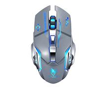Fesjoy Ratón para juegos,Thunder Wolf Q13 Carga silenciosa Mouse wirel Gaming Busin Mouse mecánico luminoso Cross-border [Q13 Dual Mode] Star Grey