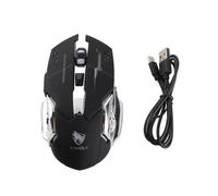 Fesjoy ratón para juegos,Thunder Wolf Q13 Carga silenciosa Ratón wirel Gaming Busin Ratón mecánico luminoso Tecnología transfronteriza [Q13 Dual Mode] Negro