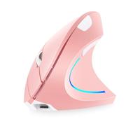 Fesjoy Ratón vertical,2.4G BT Ratón vertical wirel de modo dual Ratón recargable Streamer RGB 3 niveles DPI ajustables
