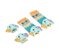 Fesjoy Sonajeros de Muñeca para bebé, Juego de Calcetines Poliéster para | Adorables diseños de animales, Fomenta el desarrollo de las manos, Ideal para asientos de coche, 0-6 meses