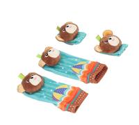 Fesjoy Sonajeros de Muñeca para bebé, Juego de Calcetines Poliéster para | Adorables diseños de animales, Fomenta el desarrollo de las manos, Ideal para asientos de coche, 0-6 meses