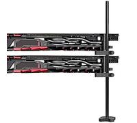 Fesjoy support de carte graphique, Soporte de tarjeta gráfica vertical de aluminio GM962 Soporte de conector de soporte doble Caja de PC de escritorio Soporte de tarjeta de video Soporte de enfriam