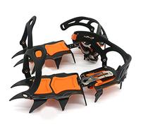 Fesjoy Tacos de Hielo 12 Dientes Crampones de Hielo Zapatos Nieve Invierno Tacos Tracción con Pinza para Esquí Montaña CN 36-46 US 6-13.5 Picos Acero Al Manganeso