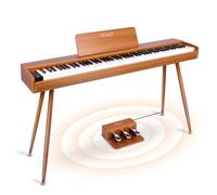 Fesley Digital Piano 88 teclas, teclado ponderado: piano eléctrico de tamaño completo con acción de martillo graduado, para altavoces estéreo duales y 3 pedales, compatible con Bluetooth, MIDI USB,