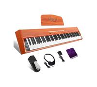 Fesley Teclado de piano con peso de 88 teclas: teclado eléctrico de tamaño completo para principiantes, teclado portátil de 88 teclas con altavoz Daul, pedal de sostener, adaptador de corriente,
