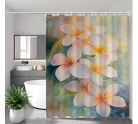 Fesnfuae Cortina de Ducha Flor Cortina Ducha 130x200 cm con 12 Ganchos y Dobladillo Ponderado, Antimoho, Tela Impermeable Poliéster, Shower Curtain Lavable con Agua para Baño o Bañera, Retro 2Y#275