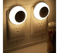 Fesnne: luz Nocturna, Luces nocturnas, Enchufe en la Pared, Sensor de anochecer al Amanecer, luz de LED de Color Blanco cálido, 0.5w, 2 Paquetes de Luces nocturnas para Adultos, Dormitorio, baño,