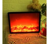 Fespcj Lámparas de chimenea, lámparas de chimenea Image LED Flame USB/Battery power, lámparas de fuego sin llama para decoración del hogar, accesorios navideños