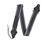FESSOSKO Correa Guitarra, Correa de Guitarra Trenzada Ajustable Con Extremo de Piel para Guitarra Eléctrica, Guitarra Acústica y Bajo Eléctrico - Color Negro