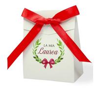 Festa Centro 50 cajitas bomboneras para peladillas, con texto "La mia Laurea", bomboneras decoración DIY fiesta graduación regalo (rectángulo)