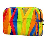 Festa - Neceser de viaje con elementos de acuarela para mujer, bolsa organizadora de maquillaje grande con cremallera, multicolor, 18.5x7.5x13cm/7.3x3x5.1in, Neceser