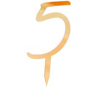 Festa Wow Cake Topper - Números de plexiglás acrílico de color dorado para decoración de tartas de cumpleaños, bodas, aniversarios, varios tamaños, accesorios para cumpleaños, 100 % fabricado en