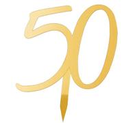 Festa Wow Cake Topper - Números de plexiglás acrílico de color dorado para decoración de tartas de cumpleaños, bodas, aniversarios, varios tamaños, accesorios para cumpleaños, 100 % fabricado en