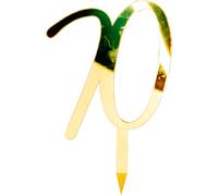 Festa Wow Cake Topper - Números de plexiglás acrílico de color dorado para decoración de tartas de cumpleaños, bodas, aniversarios, varios tamaños, accesorios para cumpleaños, 100 % fabricado en