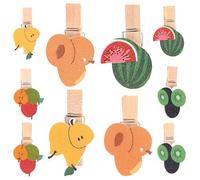 FESTFENDS 10 Piezas Clips de Madera Dibujos Animados para Fotos y Tarjetas, Sujetapapeles Decorativos de Madera para Café y Hogar, Diseño Mixto para Manualidades y Estilo Varios Estilos